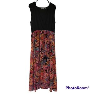 New York and Company black, pink, yellow, and purple floral dress. Size …